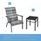 Costway 3 PCS Patio Rattan Bistro Set High Backrest Armrest SideTable Mix Gray\Mix Brown